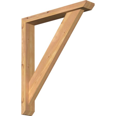 Traditional Slat Smooth Bracket W/ Offset Brace, Western Red Cedar, 3 1/2W X 22D X 26H